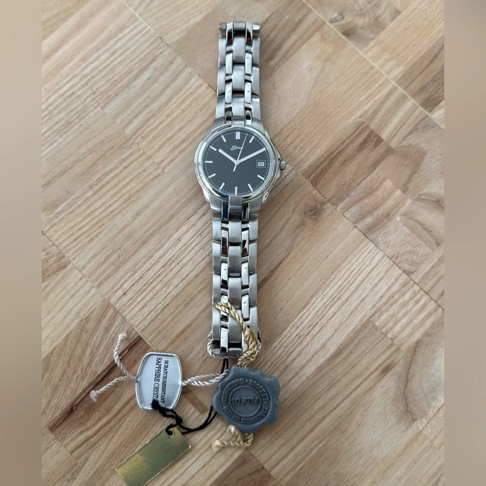 Belair Rare Luxury Watch Black Dial Stainless Bracelet New in Original Box